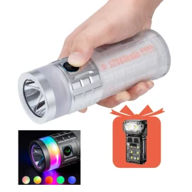 Coupon Lumintop Rainbow LED+RGB 40W Flashlight 3000LM 1000M 46950 32000mAh Battery USB C Rechargeable Power Bank Hiking Camping Torch