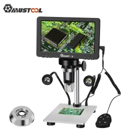 Coupon Mustool DM9 Digital Microscope 7-inch 1200X Magnifying w/Reflect cover High Resolution 1080FHD Video Adjustable LED Lights Manual Focus Remote Control Compatible with Windows and Ma OS