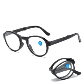 Coupon Portable Folding Reading Glasses Fashion Far-sighted Eyewear with Plastic Case Anti Blue Ultralight Diopter Eyeglasses 1.5 To +3.5
