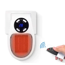 Coupon Portable Wall-Mounted Electric Heater 500W Low Energy Consumption Adjustable Thermostat LED Display Overheat Protection Remote Control Rotation Plug