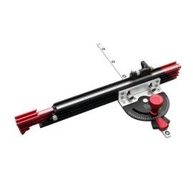 Coupon Table Saw Miter Gauge with 890mm Extendable Miter Fence/27 Angle Stops/Micro-Adjustable Flip Stop for Repeatable Angled Cuts and Mortises/Brass Handle