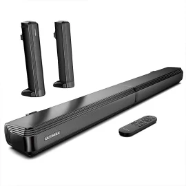 Coupon ULTIMEA Apollo S40 2.0 Channel bluetooth Soundbar 2 Tweeters+2 Woofers Deep Bass 6EQ Mode Detachable Wired Speaker