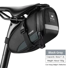Coupon WEST BIKING 1.2L Reflective Portable Hangable Tail Light Bike Bag Mini Ultralight Waterproof Riding Bag for MTB Road Cycling