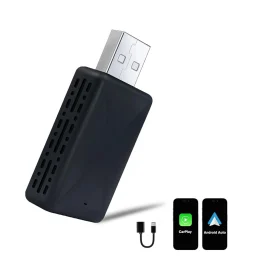 Coupon YUEHOO 2 in 1 Wireless CarPlay Adapter for Apple and Android Car Wireless CarPlay Dongle Receiver Adapter for Wired Wireless Adapter for Android Car iOS Plug and Play