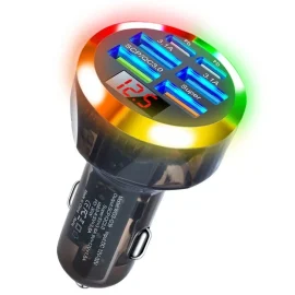 Coupon 200W 6-Port USB PD Car Charger Adapter 4USB-A+2USB-C Support PD QC3.0 SCP FCP BC1.2 Fast Charging with LED Digital Display for iPhone 16 16Pro 15 14 13 Pro Max for Samsung Galaxy Z Flip6 for Xiaomi 15pro for Huawei Mate XT
