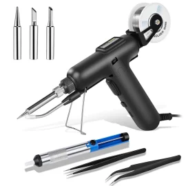 Coupon 80W 110V Automatic Soldering Iron Kit with Ceramic Heater Quick Heating Solder Gun for Electronics Repair and DIY Projects