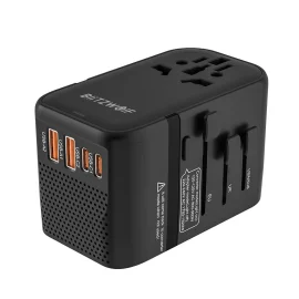 Coupon BlitzWolf BW TA3 Universal Travel Adapter with 4 AC Outlet 2 USB C 2 USB A Ports International Travel Plug 220V to 110V Step Down Power Voltage Converter for EU UK US AUS