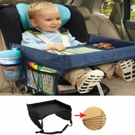 Coupon Car Child Toy Storage Table Drawing Board Safe Seat Tray Cup Holder Backseat Organizer Waterproof Car Tray Board Portable Waterproof Baby Children Toy Storage Table Panel Rack Storage