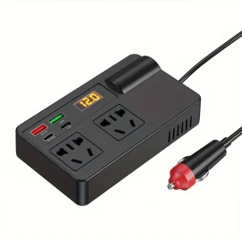 Coupon Car Inverter 12V 24V to 220V Multi-Function Socket Mobile Phone Charger 120W Car Power Converter with Smart Digital Display