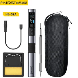 Coupon FNIRSI HS-02 Smart Soldering Iron High-Power 100W with Quick Charging PD/QC Protocol Wide Temperature Range 180-842°F Featuring Adaptive Power Efficiency 0.96 IPS HD Color Screen