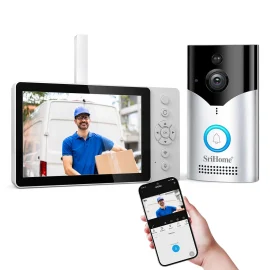 Coupon SriHome SH054 DH002 4MP HD WiFi Wireless Video Intercom System Doorbell Camera 120 Viewing Angle PIR Motion Sensor Infrared Night Vision