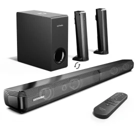 Coupon Ultimea Apollo S50 4.1CH Soundbar bluetooth Soudbar 5 Units 3 Mode Audio DSP Chip BassMax Tech Wired Soundbar Detachable Desktop Speaker