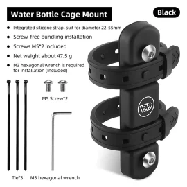 Coupon WEST BIKING Bicycle Water Bottle Holder Silicone Non-slip Straps Set MTB Road Bike Bottle Stand with Fixed Clip Accessories