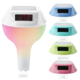 Coupon Wireless Solar Powered Pool Thermometer IP68 Waterproof RGB Ambient Light Temperature Display Smart Timer Child Lock 2200mAh Battery Smart Home Automation Solar Energy Savings Device