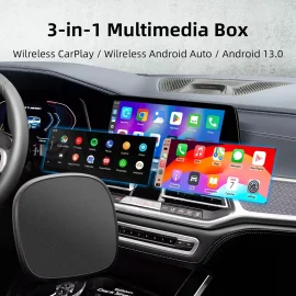 Coupon YUEHOO Carplay AI Box Android 13 Wireless Android Auto Adapter Smart TV Box Plug & Play for Factory Wired CarPlay Cars – 4+64G