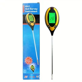 Coupon 4 in 1 Professional Soil Tester Moisture PH Temperature Sunlight Intensity Meter Digital Display Soil Tests