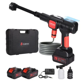 Coupon Andeman 3.0Ah 4 Gears 2Batteries Electric Spray Gun Brushless Electric High Pressure Washer 6 in 1 Car Washing Garden Water Spray Gun