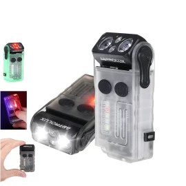 Coupon Astrolux® E1 1000 Lumens EDC Keychain Flashlight with Sound Alarm RGB Light 1100mAh 180° Rotation Mini Tactical LED Floodlight Type-C USB Fast Chargring IP67 Powerful Work Lamp for Outdoor Protection, Walking, Running, Hiking and Camping