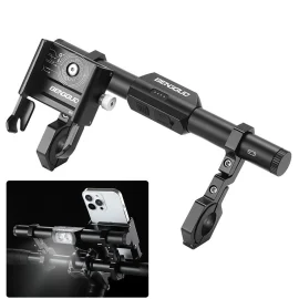 Coupon BENGGUO BG 0797 400LM Bicycle Headlight Handlebar Extension Bracket with Phone Holder Type C Charging Waterproof Bike Mount (No Batteries)