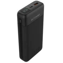 Coupon Blitzwolf BW-P22 22.5W 20000mAh Power Bank Digital Power Display External Battery Power Supply with 1 Input & 2 Outputs Support PD2.0 QC3.0 FCP Fast Charging for iPhone 16 16 Pro 15 14 13 for Huawei Mate XT for Xiaomi 15pro