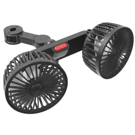 Coupon Car Fan 360 3 speed Car Seat Back Cooling Fan USB Charge Dual Head Fan Adjustable Rotation Neck Cooler for Car Home Accessories