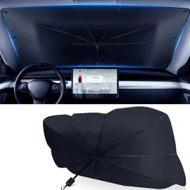 Coupon Car Sunshade Umbrella Front Windshield Retractable Sun Protection Heat Insulation Car Umbrella Side Baffle Sunshade 360 Rotating With Bendable Arm Handle