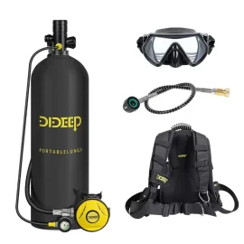 Coupon DIDEEP Portable 4L Scuba Oxygen Cylinder Air Tank Scuba Reserve Air Tank Pump Snorkeling Gear Snorkeling Diving Equipment