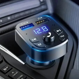 Coupon Dual USB Car MP3 Player Fast Charger FM bluetooth Receiver Compatible 5.0 FM Transmitter USB Flash Drive Plug Car Kit