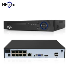 Coupon Hiseeu H5NVR P 8 8CH POE NVR iP Security Surveillance Camera H.265+ CCTV System 8MP 4K Audio Video Recorder Face Detection Cameras Systems EU Plug