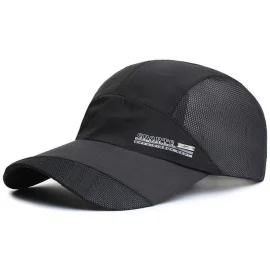Coupon Men Lightweight Quick Dry Breathable Baseball Cap Cool Mesh Outdoor Sports Sun Protection Duckbill Cap for Summer Running Fishing Riding Travel
