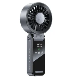 Coupon Mini USB Fan with Digital Display 100 Speed Portable Folding Cooling Fan High Speed Strong Wind Handheld Small Fan for Outdoor