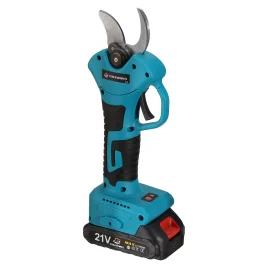 Coupon VIOLEWORKS 21V Brushless Pruning Shears with 1500mAh Battery and EU Plug Charger in Blue and Black Packaged in CE Labeled Paper Box