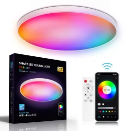 Coupon 30W Smart RGB Ceiling Light with WiFi Bluetooth Remote Control Dimmable APP and Voice Control Compatible With Alexa Google Assistant