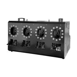 Coupon 4 Holes 3000W LED Smoke Bubble Machine RGBW With DMX512 Control Stage Professional Bubble Machine For Wedding Party DJ DISCO