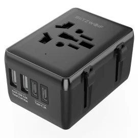 Coupon BlitzWolf BW TA1 Universal Travel Adapter Plug with 4 USB EU UK US AU AC Power Charger Adapter Outlet Converter Socket