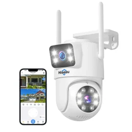 Coupon Hiseeu WS03 3MP+3MP 8X Digital Zoom Wifi Surveillance Camera Dual Lens Color Night Vision Human Detection 2 Way Talk IP65 Waterproof 2.4G or 5G Outdoors Wireless Security PTZ IP Cameras