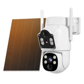 Coupon Hiseeu WTDS803 6MP Pixels Solar Powered Dual Lens Wireless WIFI IP Camera with Color Night Vision PIR Motion Alerts Eseecloud App Remote Control IP65 Waterproof