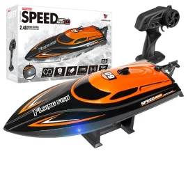 Coupon HXJRC HJ812 2.4G 4CH RC Boat High Speed LED Light Speedboat Waterproof 25km/h Electric Racing Vehicles Models Lakes Pools Remote Control Toys