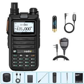 Coupon IRadio DM UV4R DMR Digital Analog Walkie Talkie Dual Mode 1024 Channels AES 256 Encryption UHF VHF Wide Frequency Range NOAA Weather Alerts Type C Charging Two Way Radio
