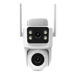 Coupon MOES WiFi Tuya IP Camera 8MP HD Dual Lens Smart Security Camera 300 Pan 90 Tilt Color Night Vision Motion Alerts Waterproof Two Way Audio Wireless Surveillance
