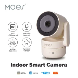 Coupon MoesHouse Tuya 4MP WiFi PTZ Cameras Smart Home Motion Monitor IR Night Vision Two way Intercom Home CCTV Surveillance Monitoring Cameras
