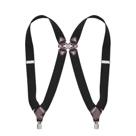Coupon Stylish Elastic Formal Men’s Suspenders with Side Clips Adjustable Length Back Braces Trouser Strap Belt for Daily Wear Casual Outfits Vacations Work