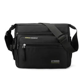 Coupon Waterproof Nylon Men Crossbody Bag Large Capacity Multiple Pockets Zipper Shoulder Bag Fashion Casual Outdoor Travel Messenger Bag
