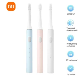 Coupon Xiaomi Mijia T100 Sonic Electric Toothbrush Rechargeable IPX7 Waterproof 16500 rpm High Frequency Vibration 30 Days Endurance Lightweight Travel Ready Blue White Pink