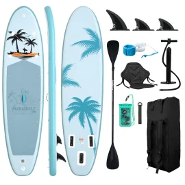 Coupon FunWater 335+84+15CM Inflatable Stand Up Paddle Board Load 165KG+ Unisex Surfboard For Solor Adventure Fimaly Touring Adult Paddle Board SUPFW37A,SUPFW37B,SUPFW37C