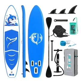 Coupon FunWater 350+84+15CM Inflatable Stand Up Paddle Board Perfect Surfboard For Surfing Touring Yoga Fishing Unisex Adult Paddle Board With Seat,Adjustable Paddle,Pump,ISUP Travel Backpack,Leash,Waterproof Bag,SUPFW49A,SUPFW49B,SUPFW49C