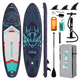Coupon FunWater 350+90+15CM Longer Wider ISUP Inflatable Stand Up Paddle Board Surfboard For Solor Adventure Fimaly Touring Unisex Adult Paddle Board SUPFW50A,SUPFW50B,SUPFW50C