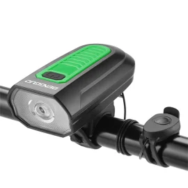 Coupon BENGGUO 120DdB Wire-controlled Horn 150-300LM Bicycle Headlight 3 modes Flashing Waterproof Type-C Charging Bike Front Lights for Outdoor MTB Cycling