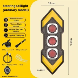 Coupon BIKIGHT Wireless Remote Control Left Right Turn Signals Bicycle Taillight Intelligent Brake Sensing Safety Warning Cycling Light Type-C Charging Bike Rear Lights for MTB Night Riding