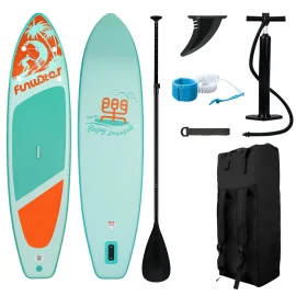 Coupon EU Direct FunWater 335cm 350cm Large Size Inflatable Stand Up Paddle Board Surfboard Complete Paddleboard Accessories Adjustable Paddle,Pump,ISUP Travel Backpack,Leash,Adult Paddle Board SUPFW28A SUPFW28C SUPFW28D SUPFW27A SUPFW27B